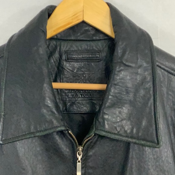 Men’s Roundtree & Yorke Black Leather Coat XL - Picture 4 of 16